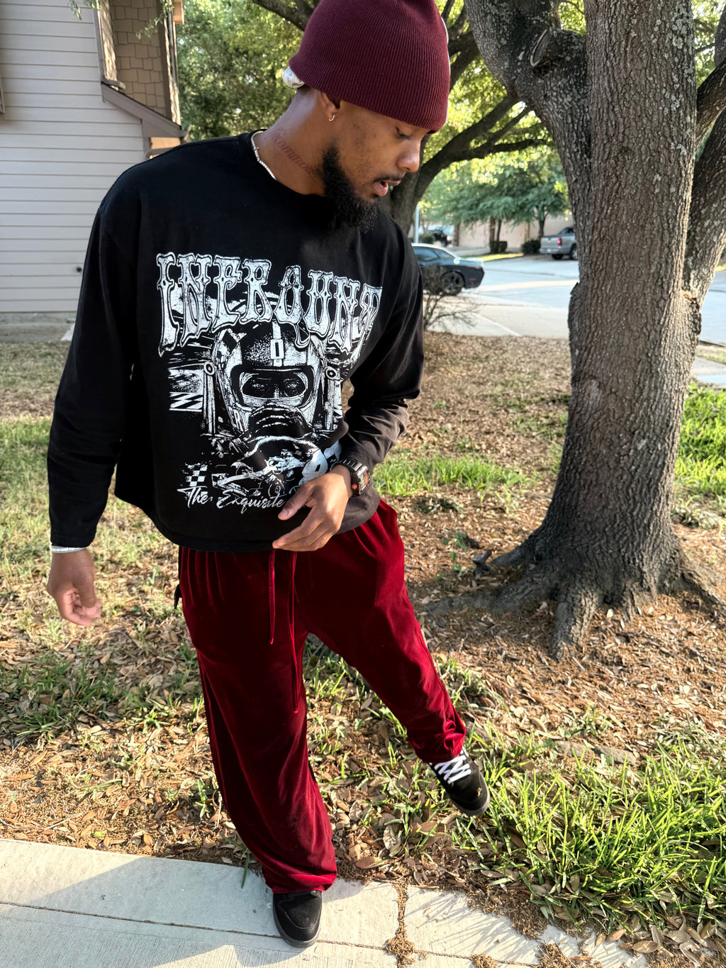 Infrqunt Wine Velour Pants